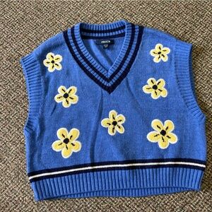 Prich Brand V-Neck Sweater Vest, 160/84A (20 inches Pit to Pit) (19 inch length)